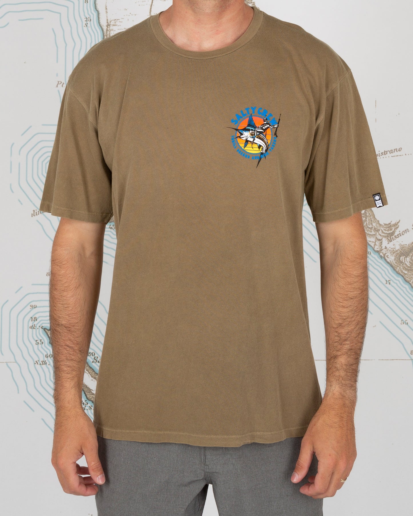 SPORTFISHING OVERDYE S/S TEE - Dusty Gold