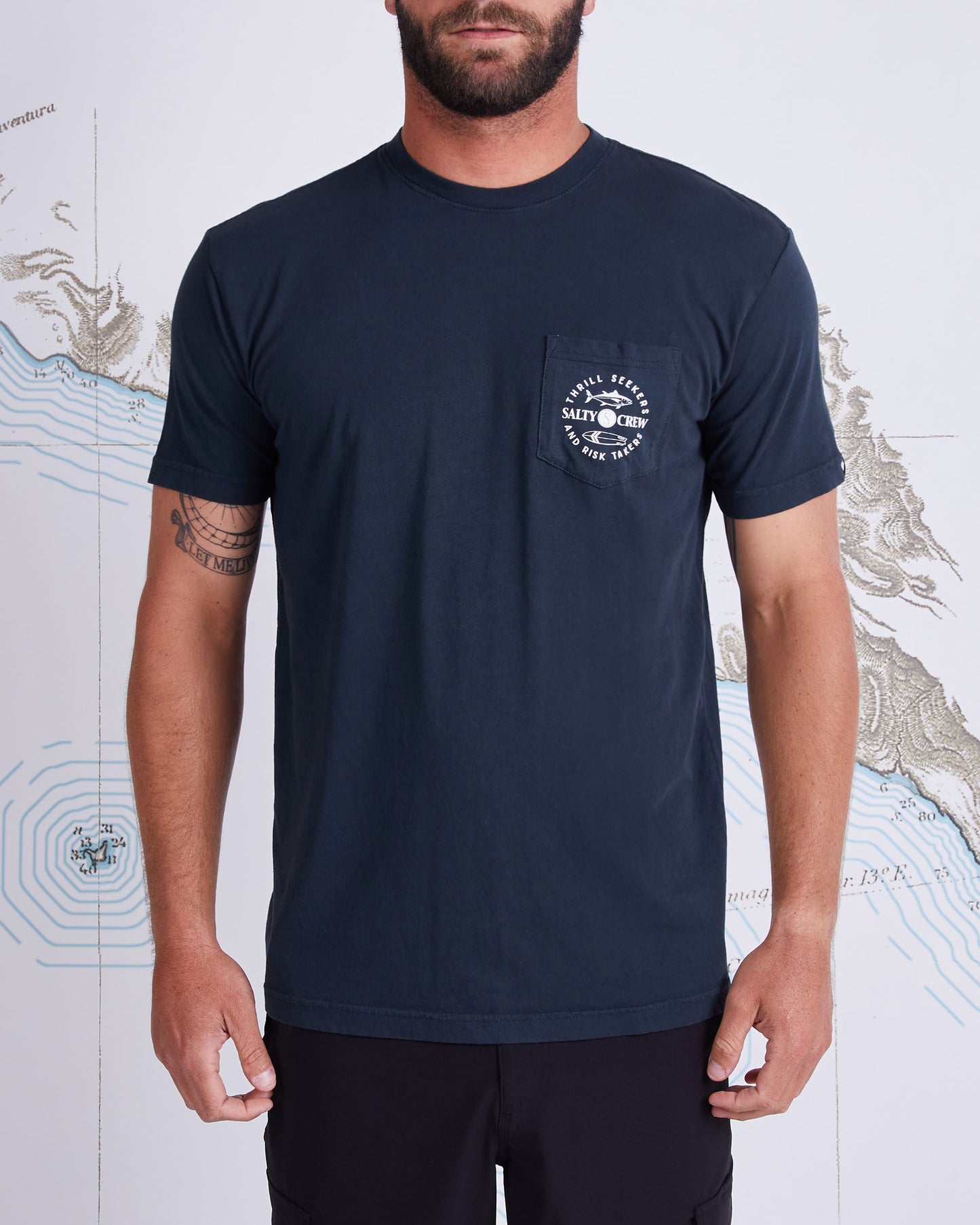 FLIP FLOP PREMIUM S/S POCKET T - Black