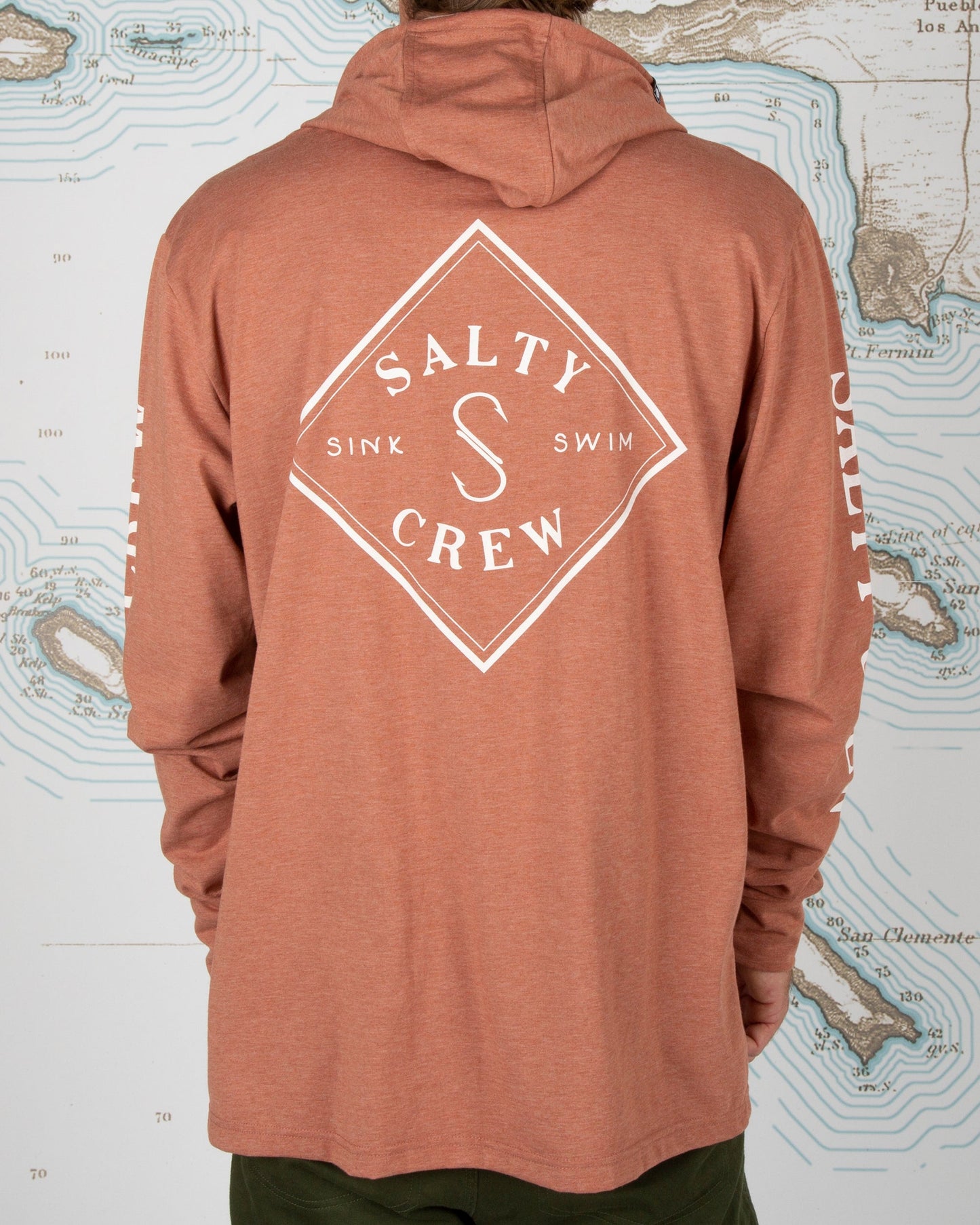 TIPPET POCKET HOOD TECH TEE - Clay - Salty Crew Australia