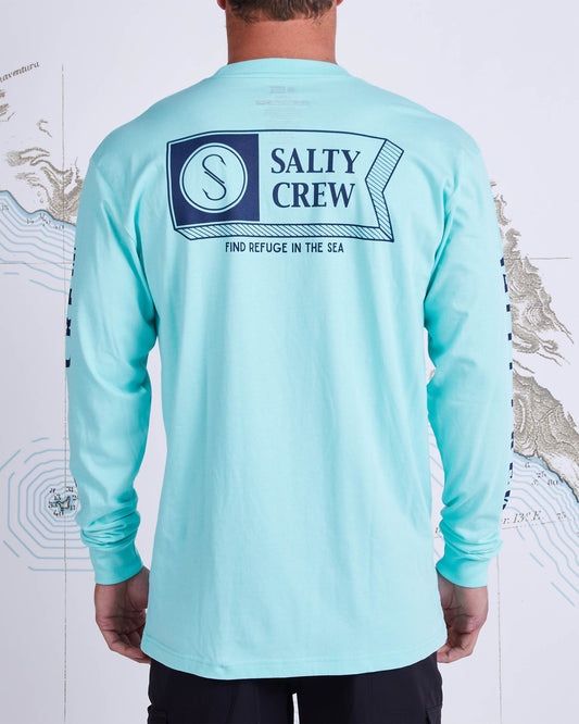 3D ALPHA PREMIUM L/S TEE - Sea Foam - Salty Crew Australia