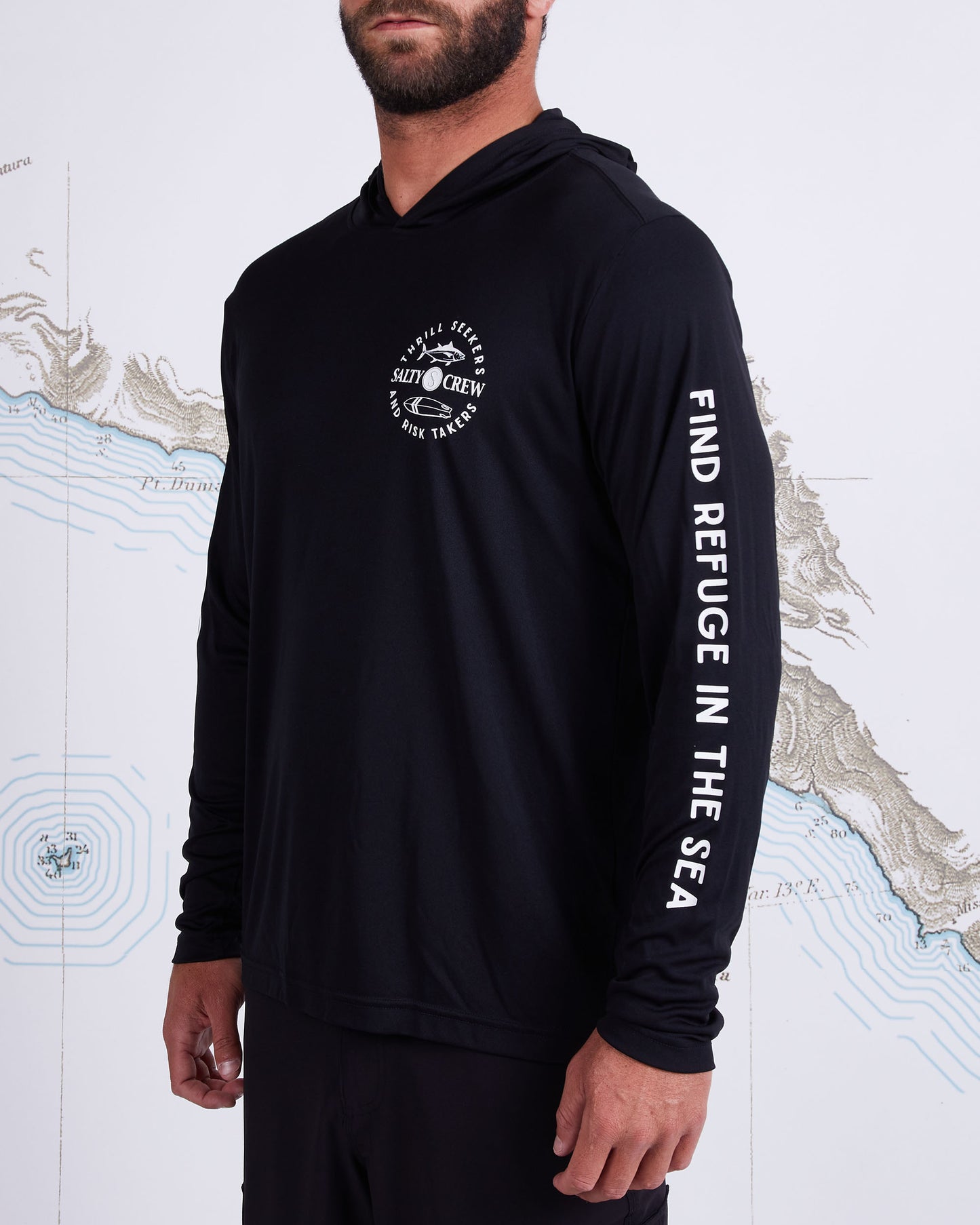 FLIP FLOP HOOD SUNSHIRT - Black