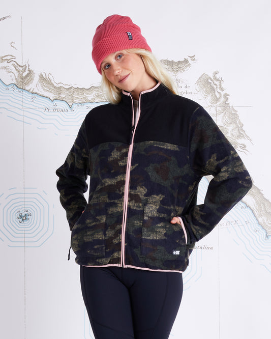 OFFSHORE ZIP POLAR FLEECE - BLACK CAMO