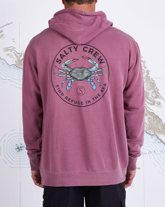 Blue Crabber Overdyed Fleece - Pigment Maroon
