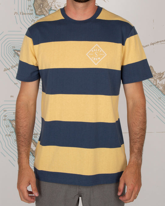 A-FRAME S/S KNIT - Gold/Navy - Salty Crew Australia