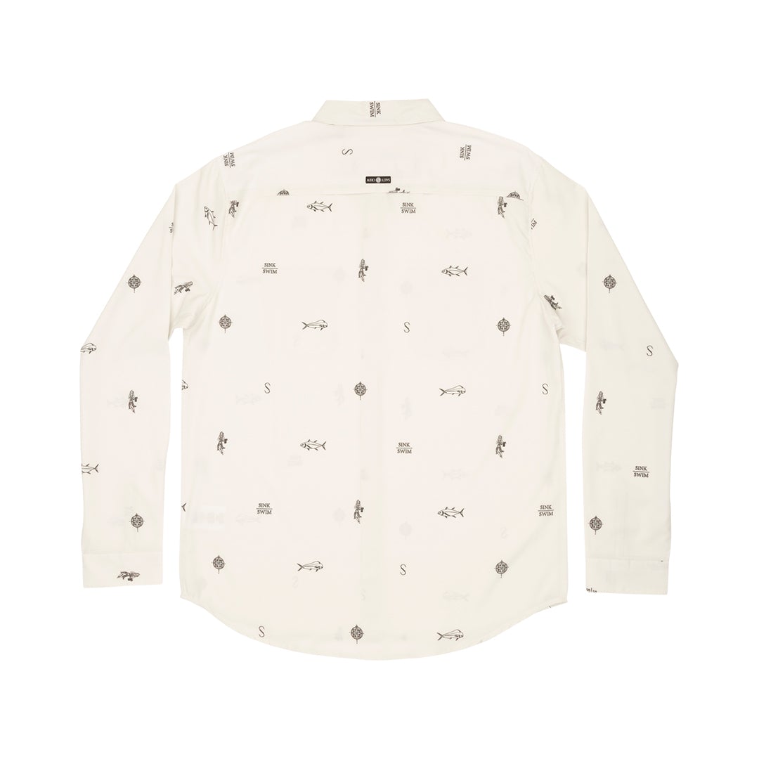 TOPWATER LS TECH WOVEN - Vintage White