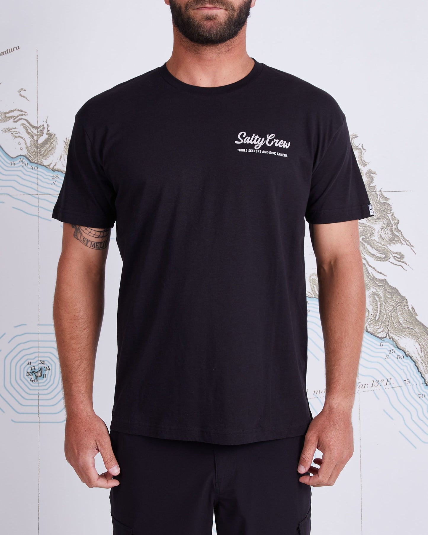 LARGEMOUTH PREMIUM S/S TEE - Black - Salty Crew Australia