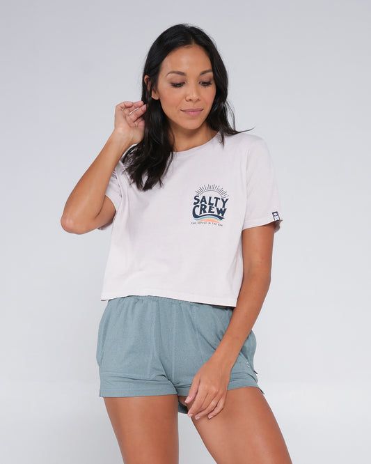 THE WAVE CROP TEE - Natural