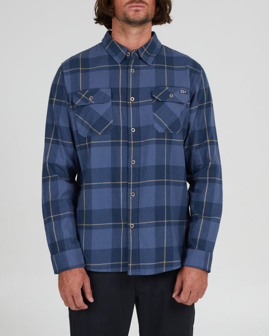 FIRST LIGHT FLANNEL - NAVY BLUE - Salty Crew Australia