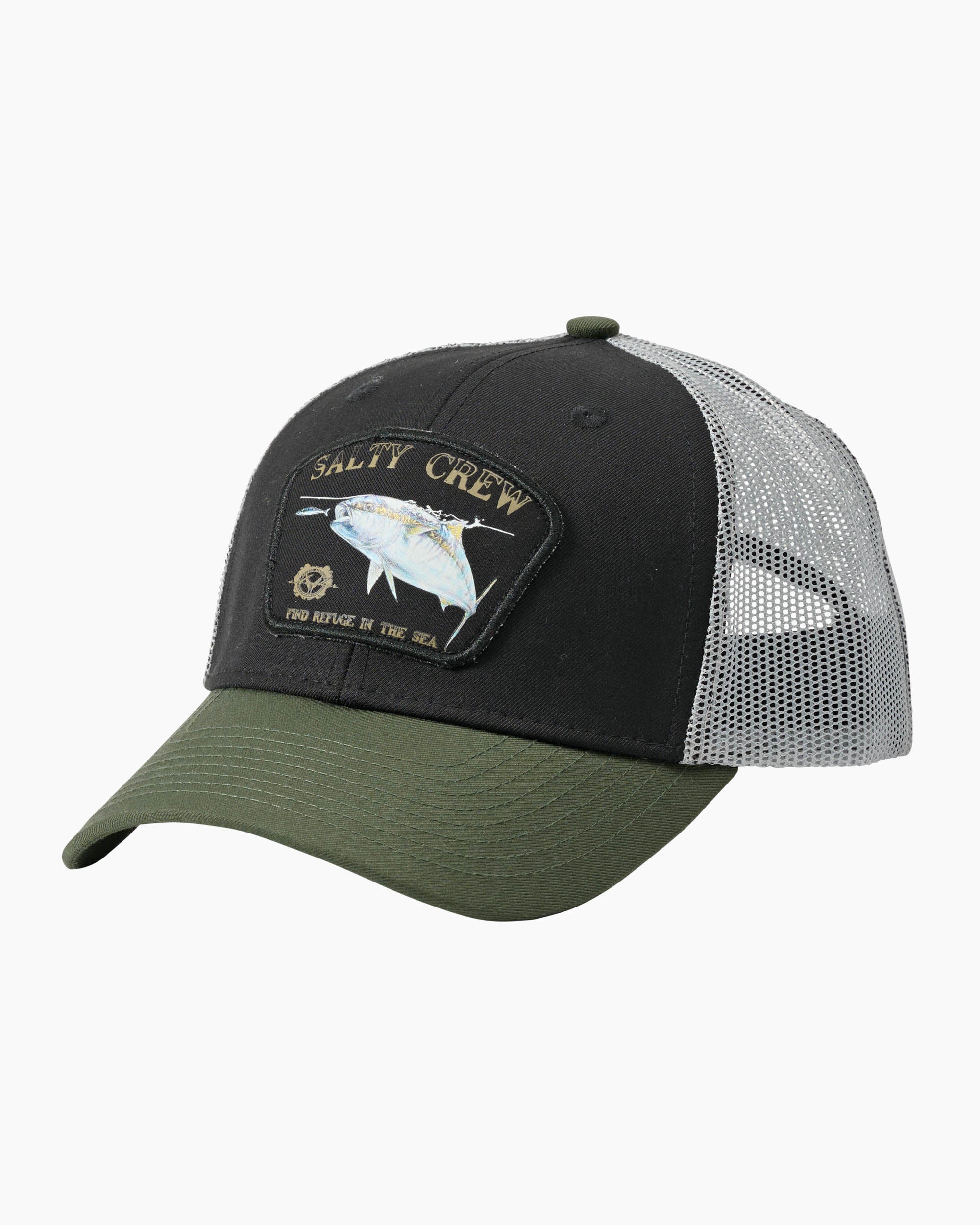 Surface Retro Trucker Cap - Black/Olive | Salty Crew Australia