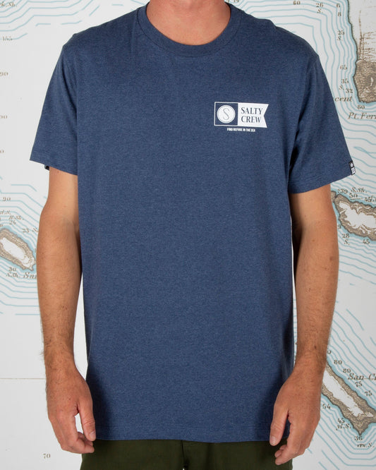Alpha S/S Tee - Navy Heather - Salty Crew Australia