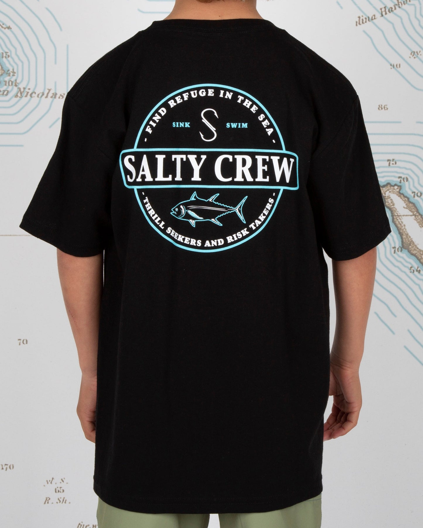 DEEP SEA S/S BOYS TEE - Black