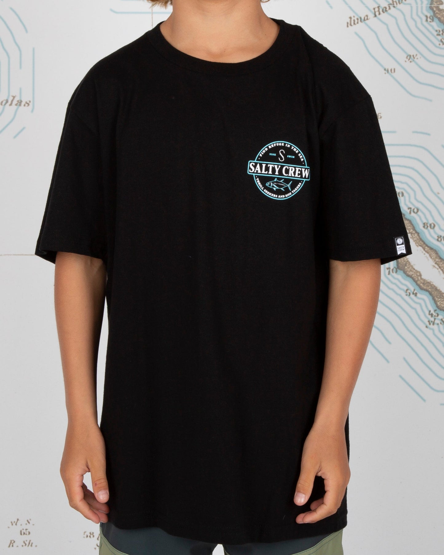 DEEP SEA S/S BOYS TEE - Black