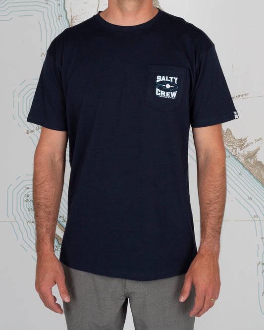 TIGHT LINES POCKET S/S TEE - Navy - Salty Crew Australia