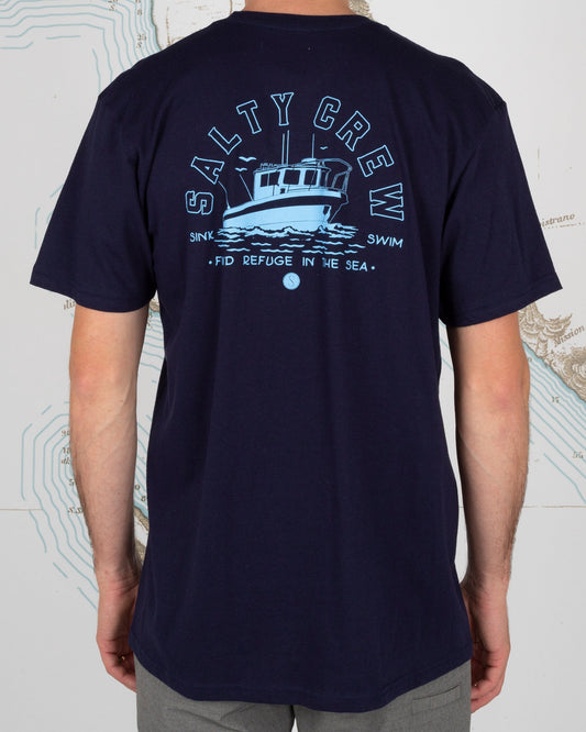 OUTBOARD STANDARD S/S TEE - Navy - Salty Crew Australia