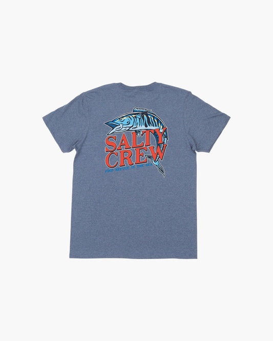 OH NO STANDARD S/S TEE - Navy/Heather - Salty Crew Australia