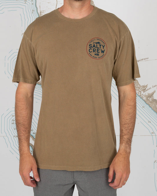 FIRST MATE PREMIUM S/S TEE - Camel - Salty Crew Australia