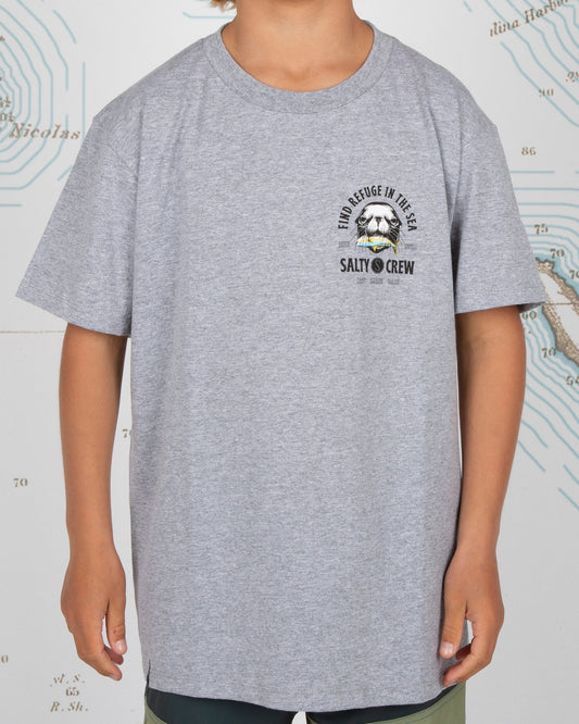 MOUTHFUL BOYS S/S TEE - Athletic Heather - Salty Crew Australia