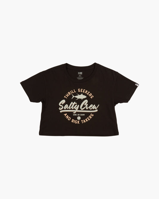 SCRIPTED CROP TOP - Black