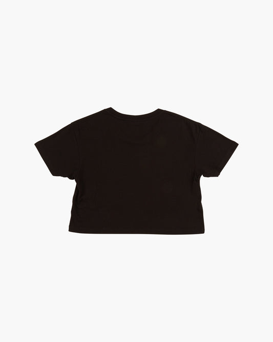 SCRIPTED CROP TOP - Black