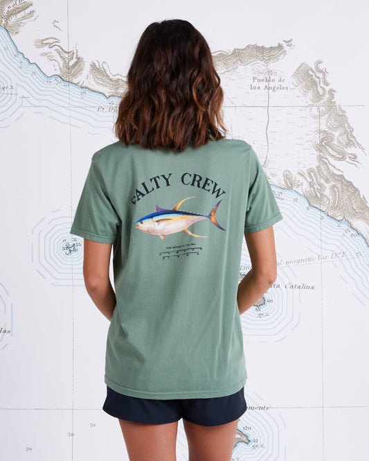 AHI MOUNT BOYFRIEND TEE - Sage green