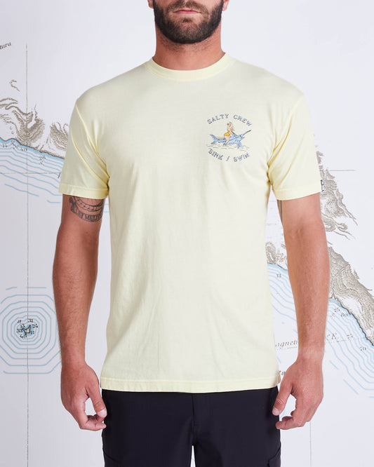SIREN GARMENT DYE S/S TEE - Banana - Salty Crew Australia