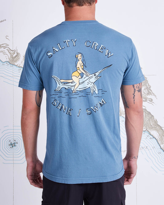 SIREN GARMENT DYE S/S TEE - Deep Sea