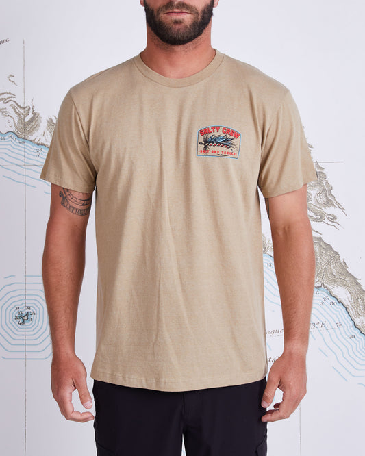 FLY DROP STANDARD S/S TEE - Khaki Heather - Salty Crew Australia