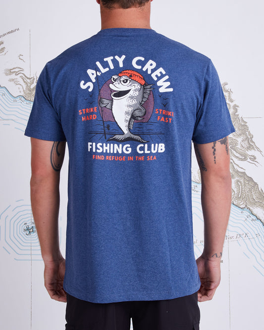 FISHING CLUB STANDARD S/S TEE - Navy Heather