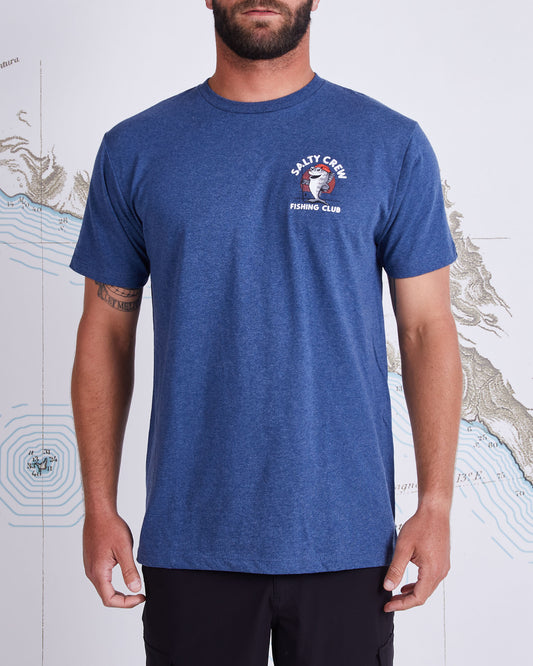 FISHING CLUB STANDARD S/S TEE - Navy Heather
