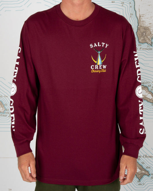 Tailed L/S Tee - Burgundy - Salty Crew Australia