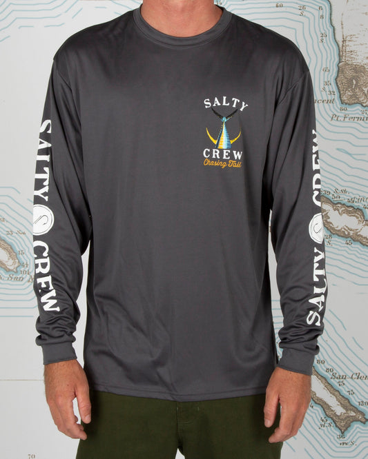 Tailed Long Sleeve Sunshirt - Charcoal - Salty Crew Australia
