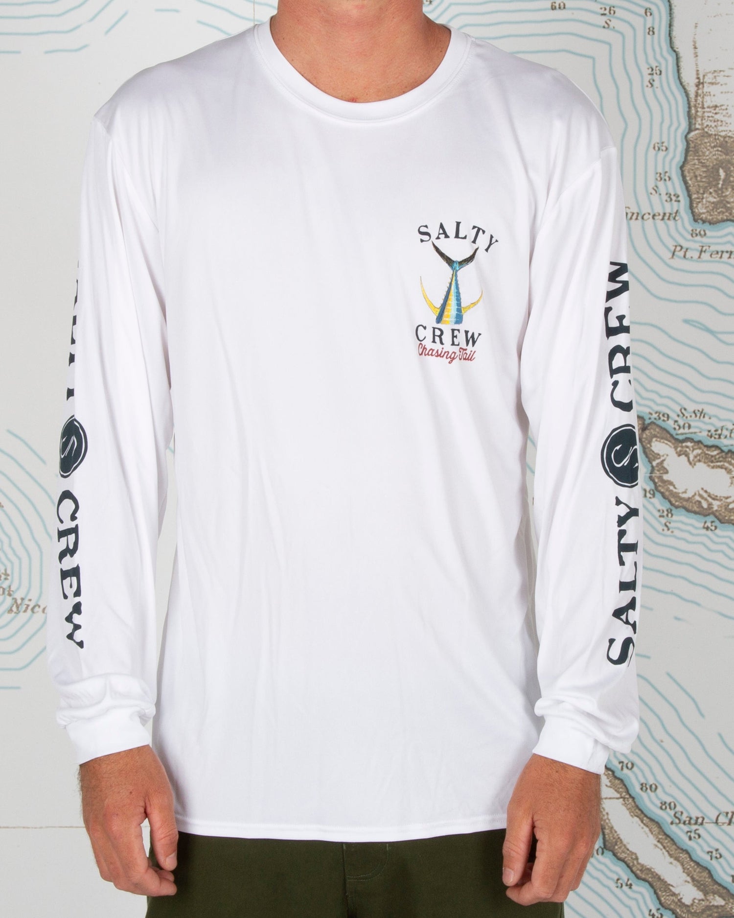 Tailed Long Sleeve Sunshirt - White - Salty Crew Australia