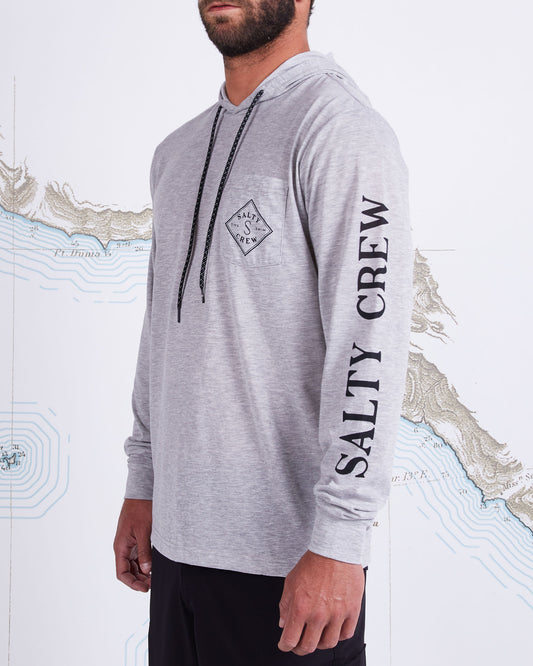 TIPPET POCKET HOOD TECH TEE - Athletic Heather
