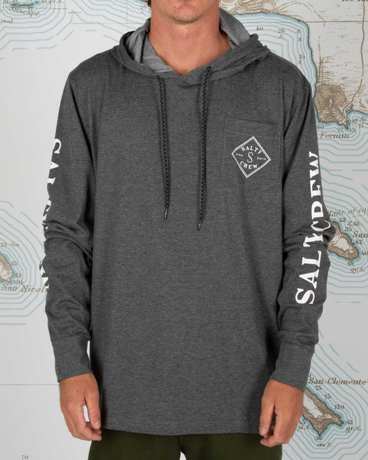 TIPPET POCKET HOOD TECH TEE - Black - Salty Crew Australia