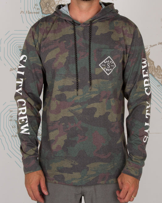 TIPPET POCKET HOOD TECH TEE - Camo - Salty Crew Australia