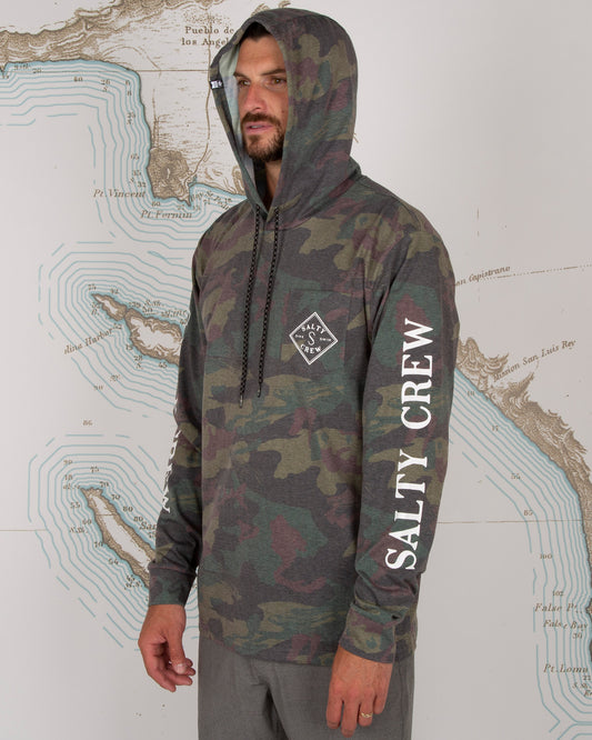 TIPPET POCKET HOOD TECH TEE - Camo - Salty Crew Australia
