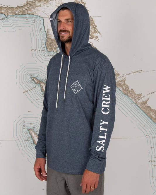 TIPPET POCKET HOOD TECH TEE - Navy
