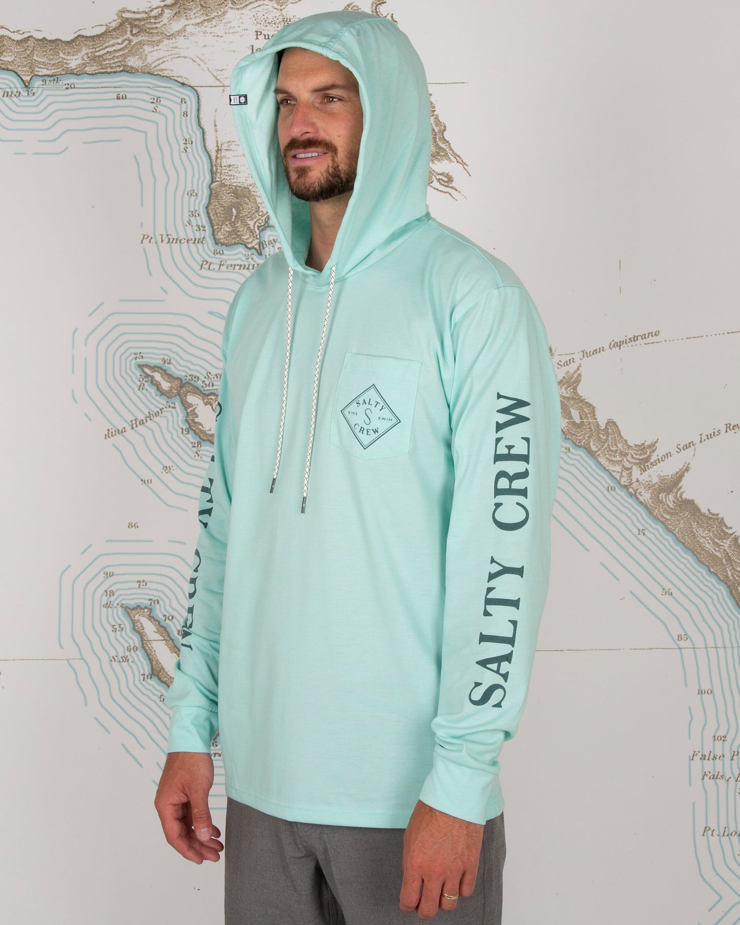 TIPPET POCKET HOOD TECH TEE - Sea Foam