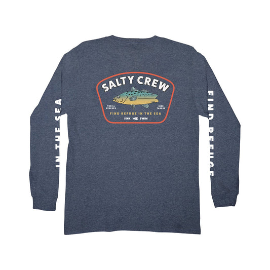 CREATURE L/S BOYS TEE - Navy Heather - Salty Crew Australia