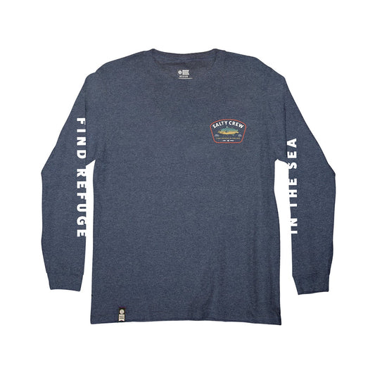 CREATURE L/S BOYS TEE - Navy Heather - Salty Crew Australia