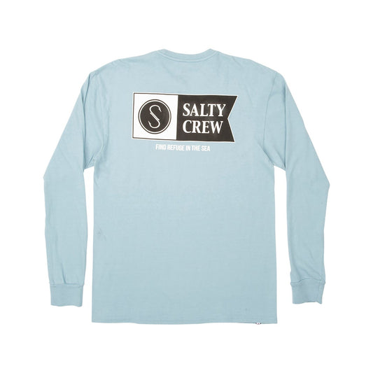 FLAGSHIP PIGMENT L/S TEE - BLUE - Salty Crew Australia