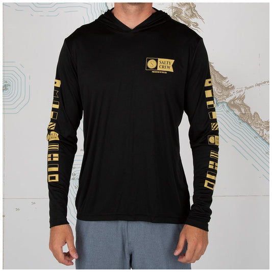 ALPHA POLY TECH HOOD - BLACK - Salty Crew Australia