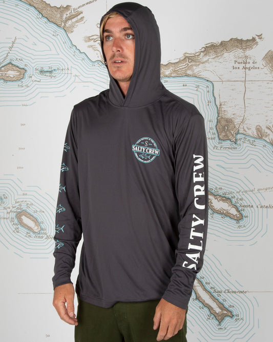 Deep Sea Tech Hood - CHARCOAL - Salty Crew Australia
