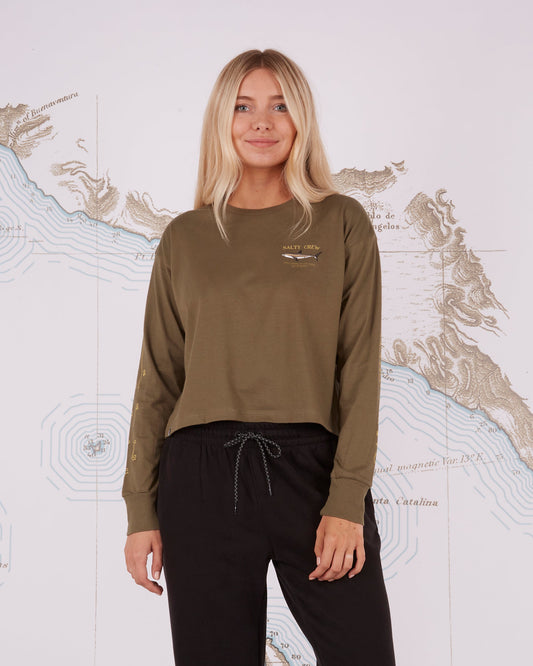 BRUCE LONG SLEEVE CROP - Military