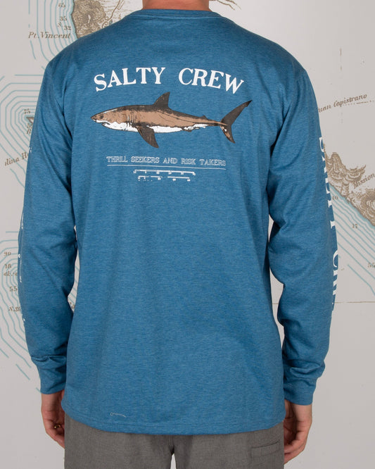 Bruce L/S Tech Tee - Blue - Salty Crew Australia