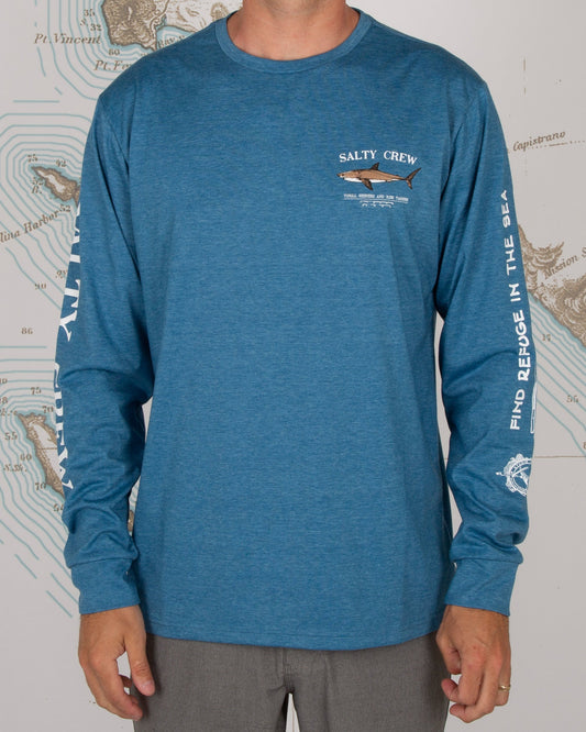 Bruce L/S Tech Tee - Blue - Salty Crew Australia