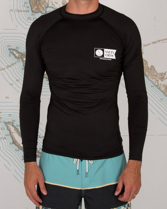 SHELTER L/S RASHGUARD - Black - Salty Crew Australia