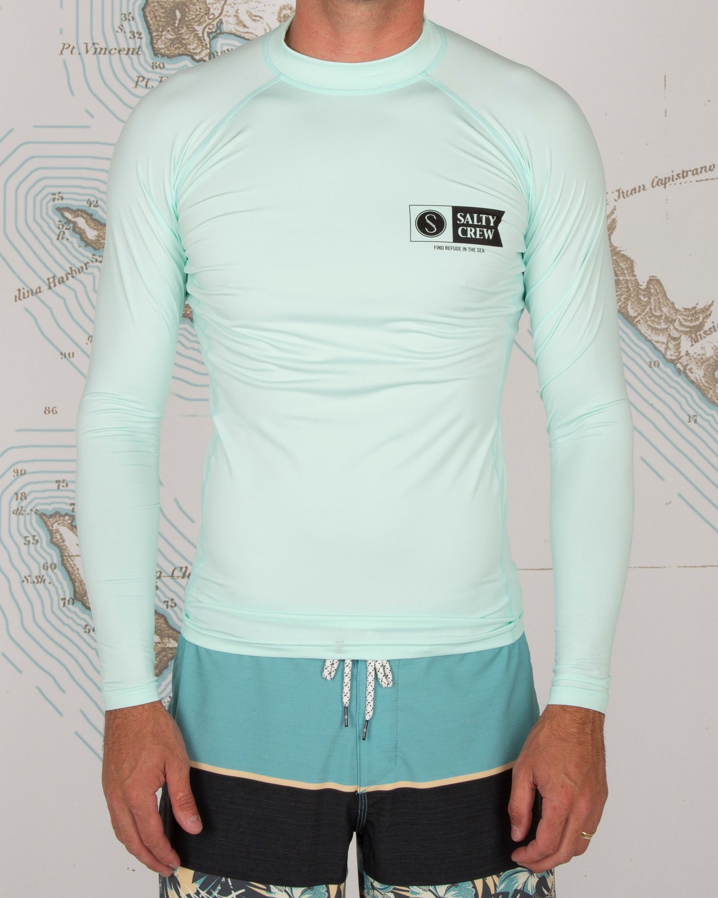SHELTER L/S RASHGUARD - Sea Foam