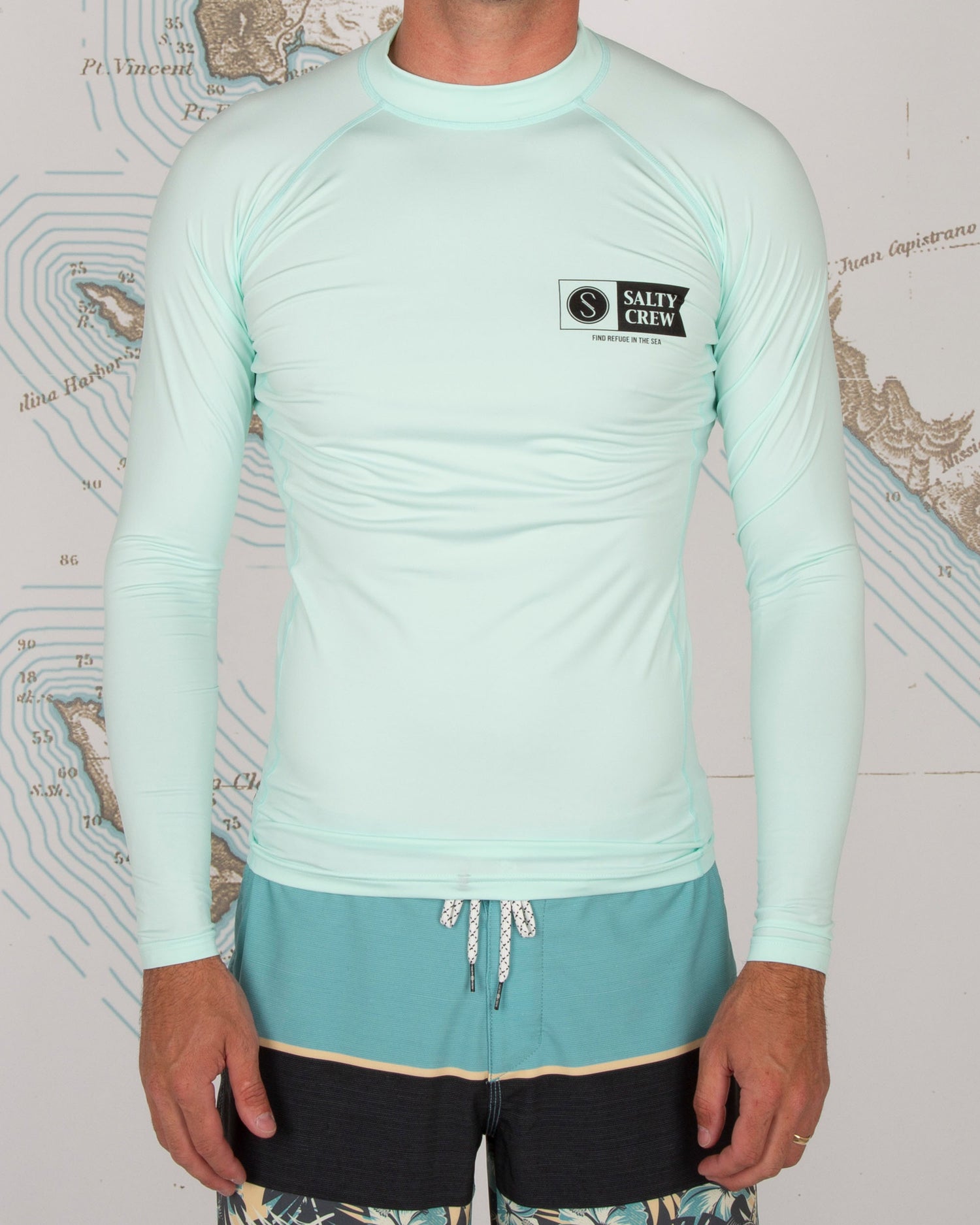 SHELTER L/S RASHGUARD - Sea Foam