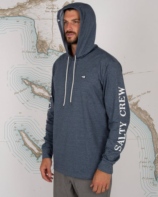 DECKHAND HOOD TECH TEE - Navy
